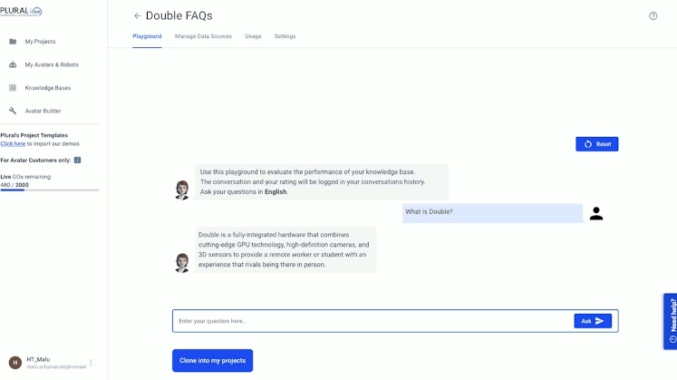 Plural AI Knowledge Base Vom Chatbot zum Avatar Projekt